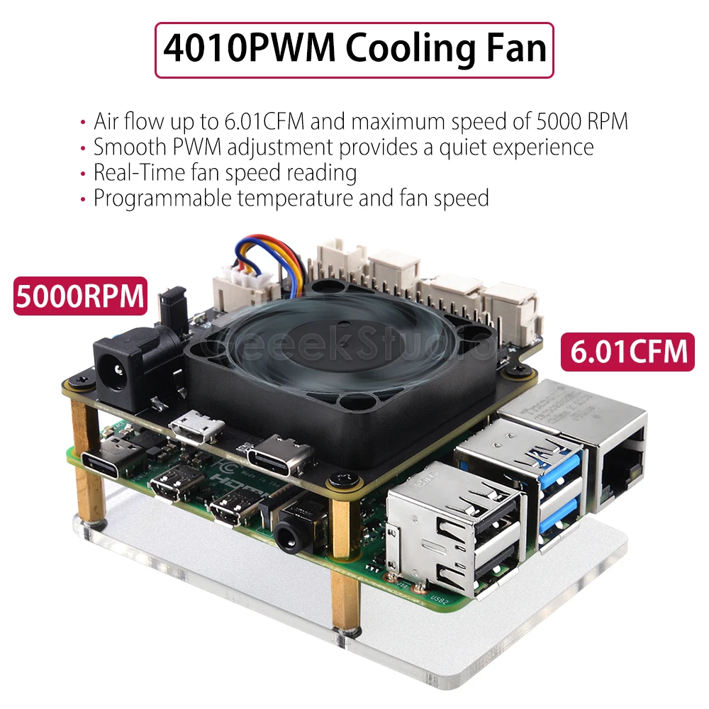 Placa de Gerenciamento de Energia com Ventilador Pwm Desligamento Seguro para Raspberry pi 4b 3b Mais 3b 2b X735 - Imagem 5