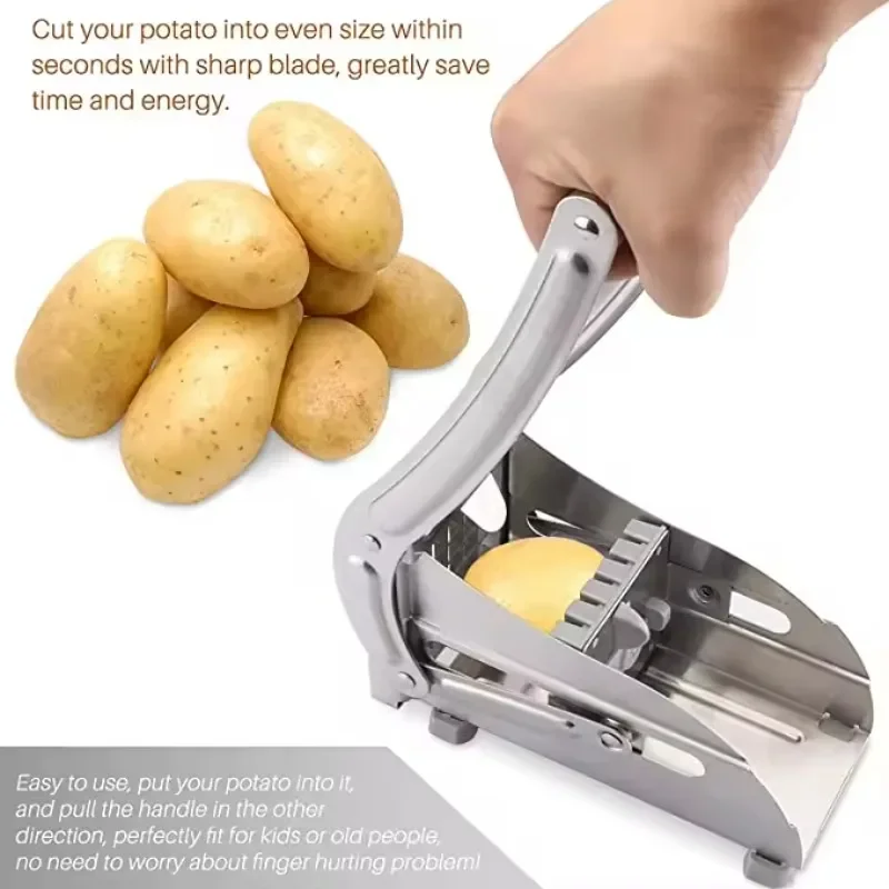 Stainless Steel 2-Blade French Fry Potato Cutter Slicer Cutter Chopper Chips Machine Making Tool Potato Cut Fries