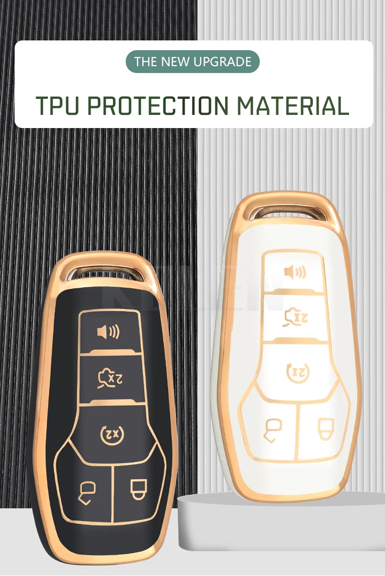 TPU Car Remote Key Case Cover Fob per Ford Fusion Mondeo Mustang F-150 Explorer Edge 5 pulsanti Protector Shell Bag accessori 7 TPU Car Remote Key Case Cover Fob per Ford Fusion Mondeo Mustang F-150 Explorer Edge 5 pulsanti Protector Shell Bag accessori - Se51178fafc004acb8c13f01c7e4afa268
