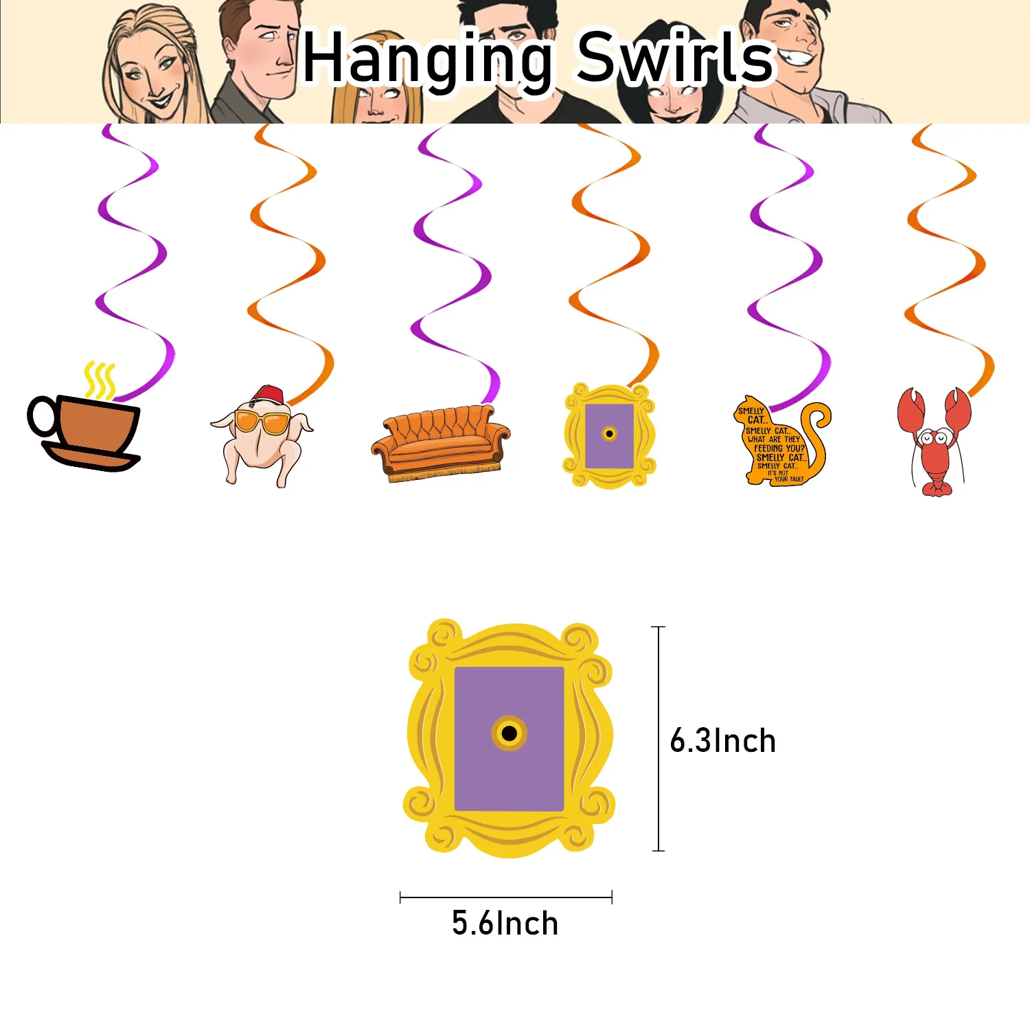 US TV Freunde Thema Erwachsene Geburtstag Party Ballon Banner Hintergrund Kuchen Topper Dekor Liefert Geschenke Sammeln Foto Schießen Requisiten – Detail 5