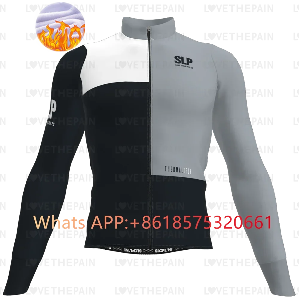 Slp SLOPLINE Team Winter Thermal Fleece Cycling Clothing Men's Jersey Outdoor Warm Riding Bike Clothes Long Sleeves Cycle