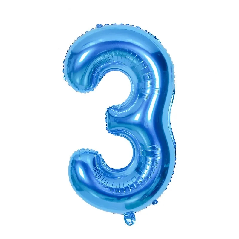 32 Inch Blue Numbers 0-9 Aluminum Film Balloon Birthday Party Anniversary Photo Scene Decoration Balloon