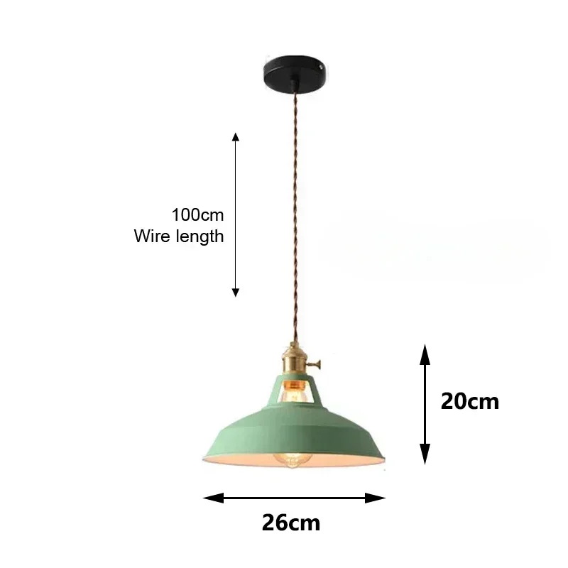 

Pendant Lights Retro Industrial Colorful Restaurant Kitchen Home Ceiling Lamps Vintage Hanging Lights Lampshade Decorative Lamps