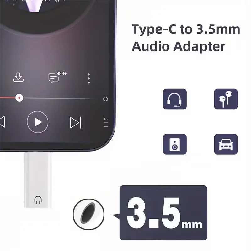 USB C to 3.5mm Headphone Jack Adapter - Type C to Aux Audio Dongle