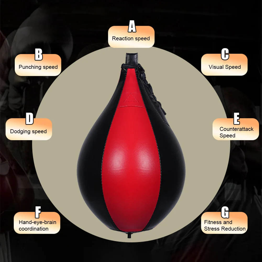 Boxing Speed Ball Hanging Punching Bag PU Leather Boxing Reflex Ball Stress Relief Striking Bag Equipment