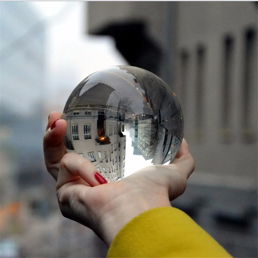 

Colors Crystal Glass Smooth Ball Sphere Gemstone With Crystal base Feng Shui Ball for Photography Props Home Decoration Gifts