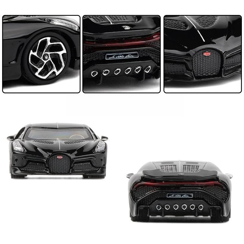 1/64 Bugatti Divo Chiron EB110 Centodieci La Voiture Noire Toy Car JKM Miniature Model Free Wheels Diecast Alloy Collection Gift 3