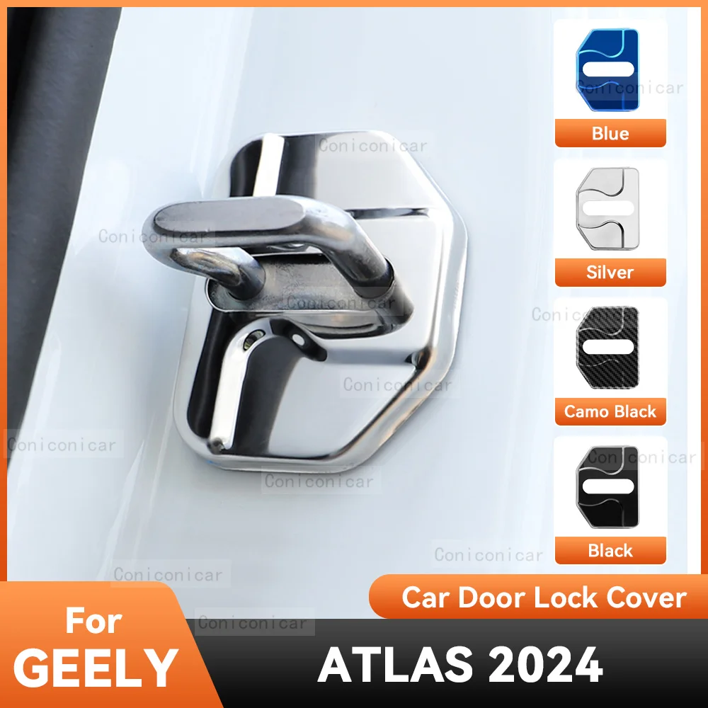 

Аксессуары для GEELY ATLAS 2024, Автомобильный Дверной замок, защитная крышка, эмблемы, искусственная защита для украшения из нержавеющей стали