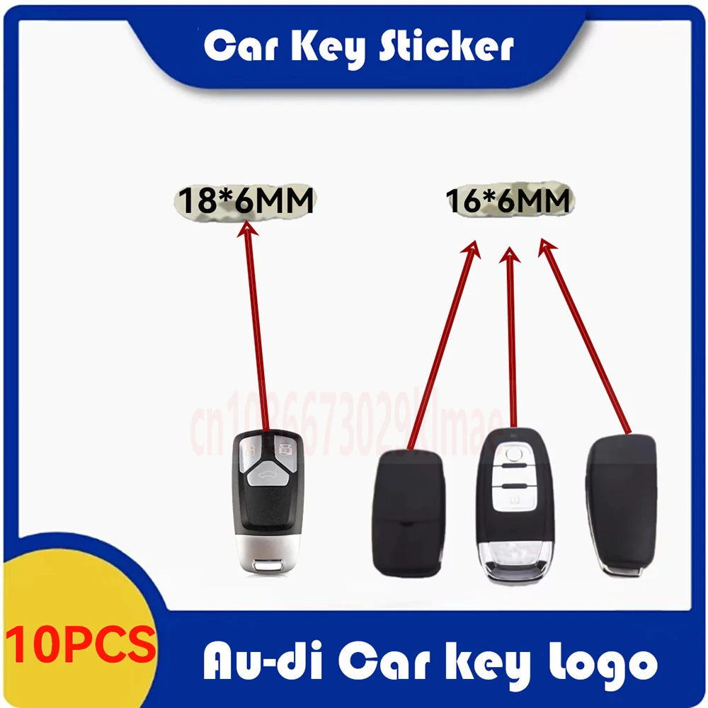 

10pcs/Lot Big and Small Aluminum Car Key Emblem Logo Sticker For Audi Remote Control A3 A4 A4L A5 A6 A8 Quattro Q5 Q7 S5 SQ7