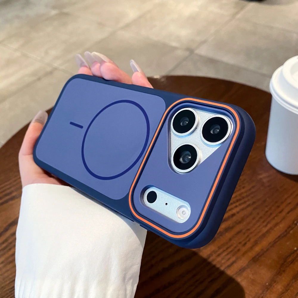 Luxury Dual Tone Phantom Magnetic Phone Case with Large Viewport and Shockproof Back Cover