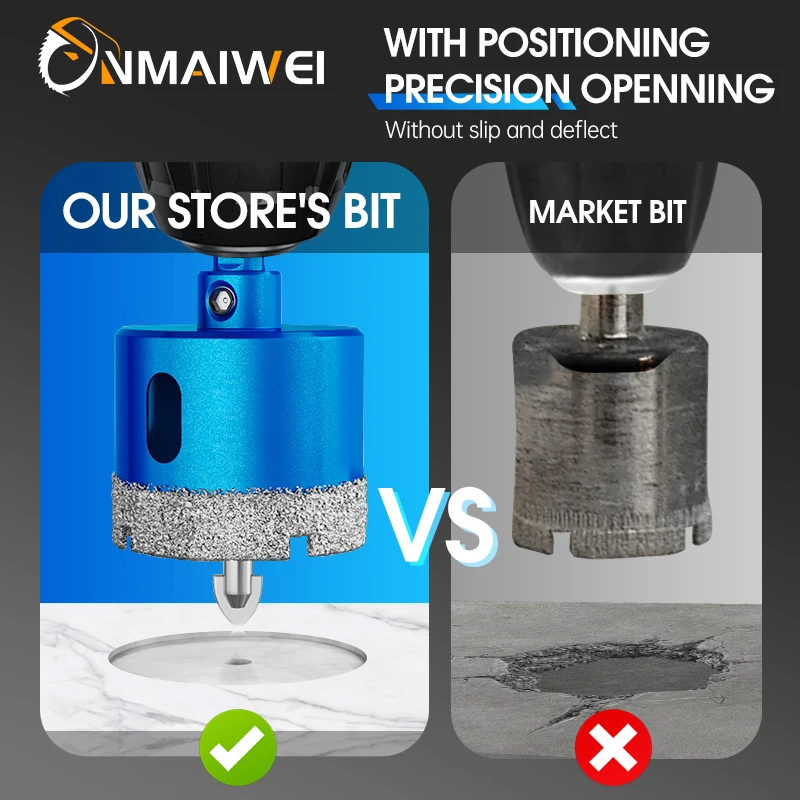 Diamond Coated Hole Saw Set for Glass, Marble, Granite, Stone, and Porcelain