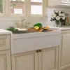 White Farmhouse Sink, 33" L x 20" W Double Bowl Farmhouse Kitchen Sink Rectangular Apron Front Sink Farmer Sink with Grid 1