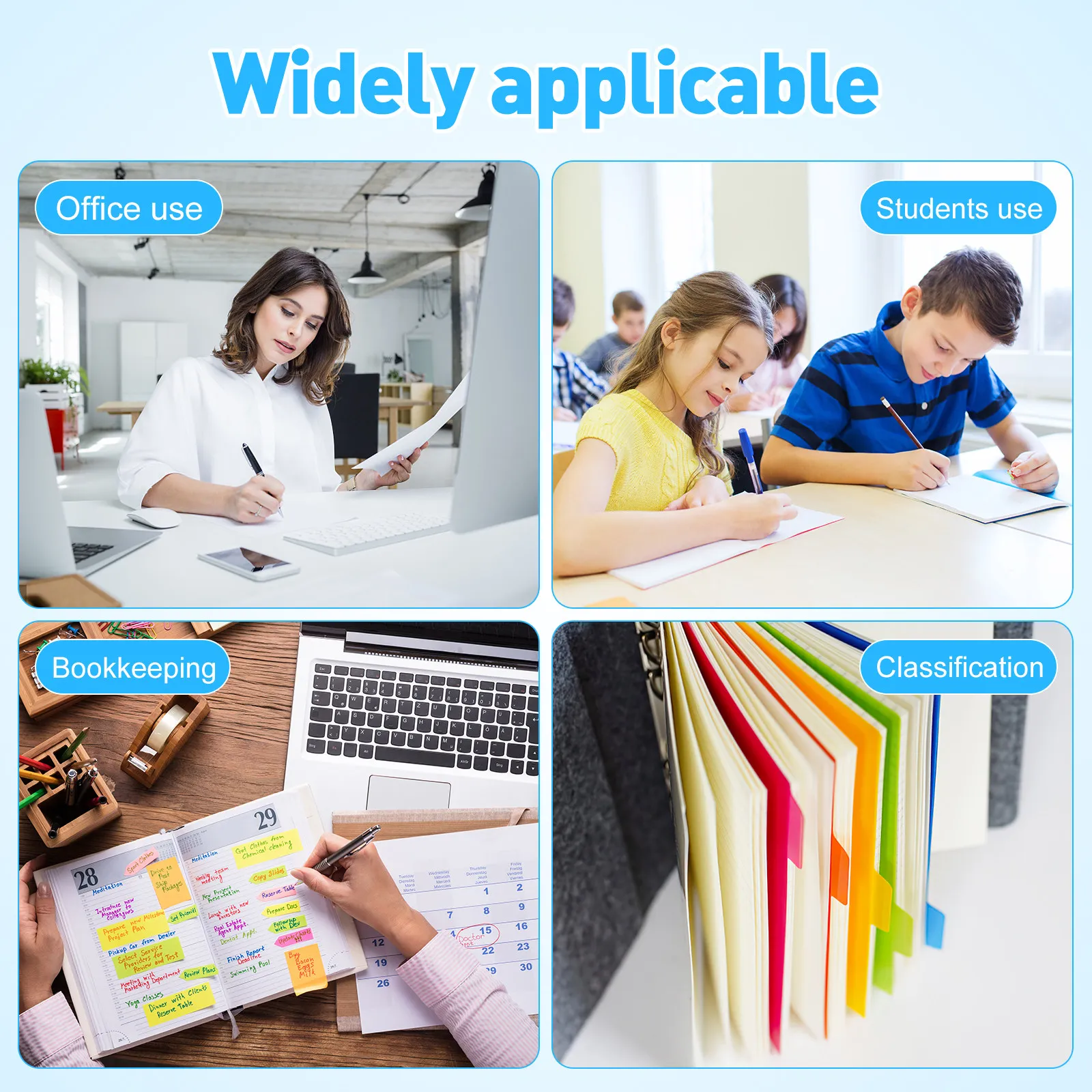 10Pcs 플라스틱 바인더 디바이더(탭 포함) A5 노트북 플래너 학교 사무실 연구용 반투명 다채로운 색상의 색인 라벨