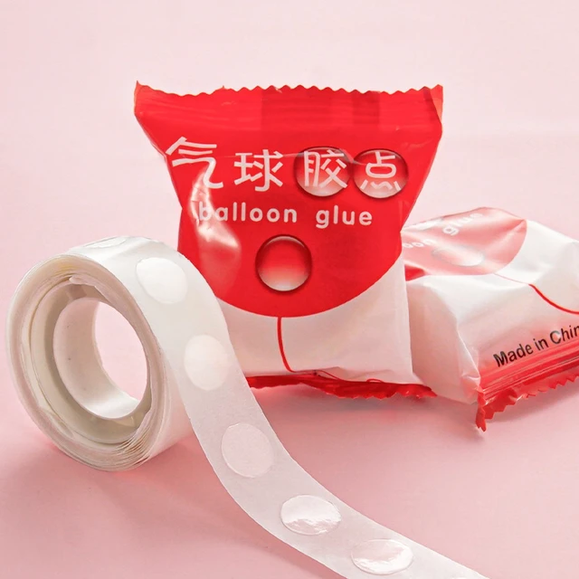 NUOBESTY 30 Rolls Double-Sided Dispensing Removable Double Sided Tape  Removable Balloons Sticker Balloon Arch Tape Glue Point Stickers Round Soft