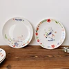 Rabbit and Flowers Dinner Plate for Dessert Cake, Cartoon Ceramic Decorative Plate, Kitchen Utensils, Crockery 3