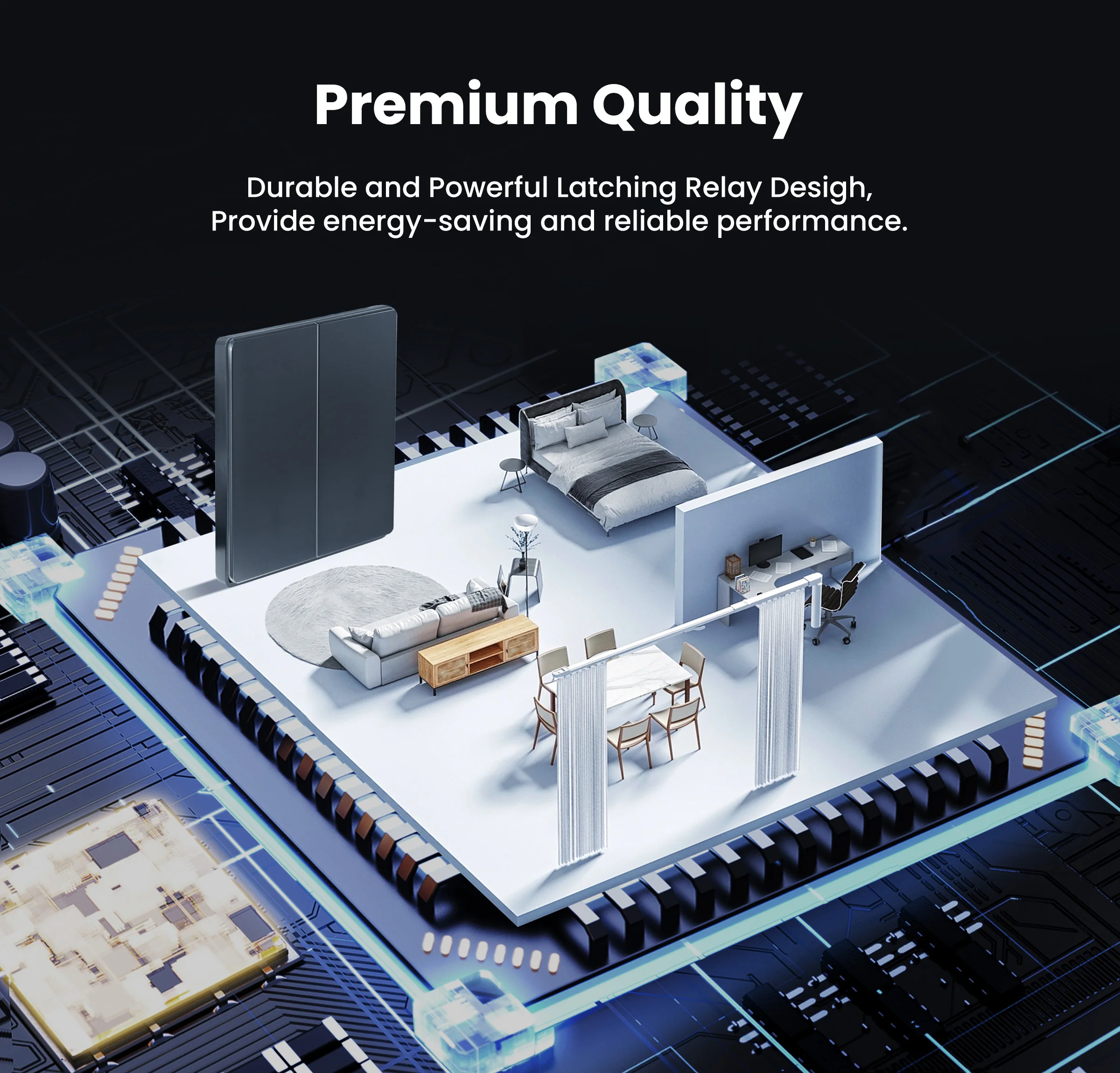 Description Picture 6 of itemGIRIER Smart Light Switch WiFi Push Button Wall Switch Neutral Wire Required 1/2/3/4 Gang Works with Tuya Alexa Google Home