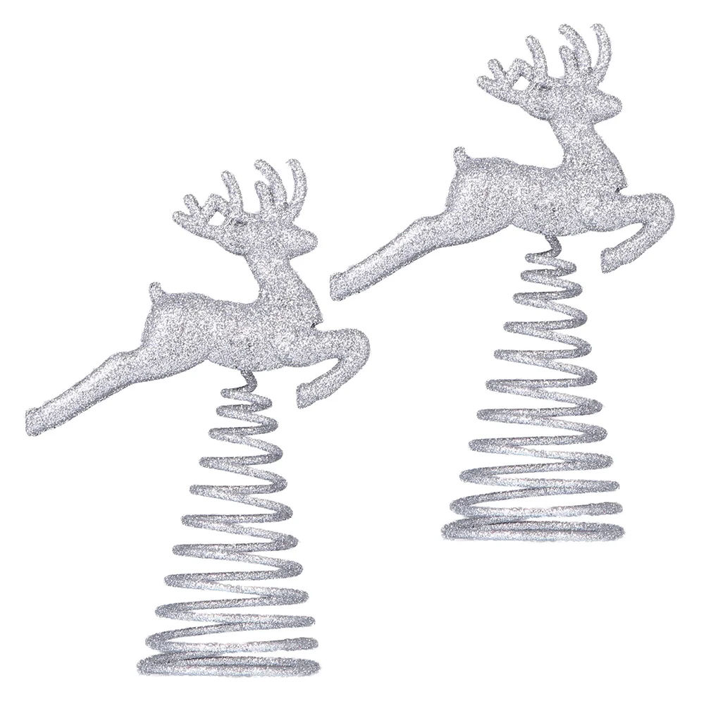 

2 Pcs Christmas Ornaments Elk Deer Xmas Tree Topper Love Party Toppers Decoration Iron