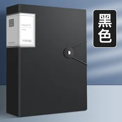 Large Capacity Multifunctional Document Organizer - A4 Thickened 100-Page Folder (Black)