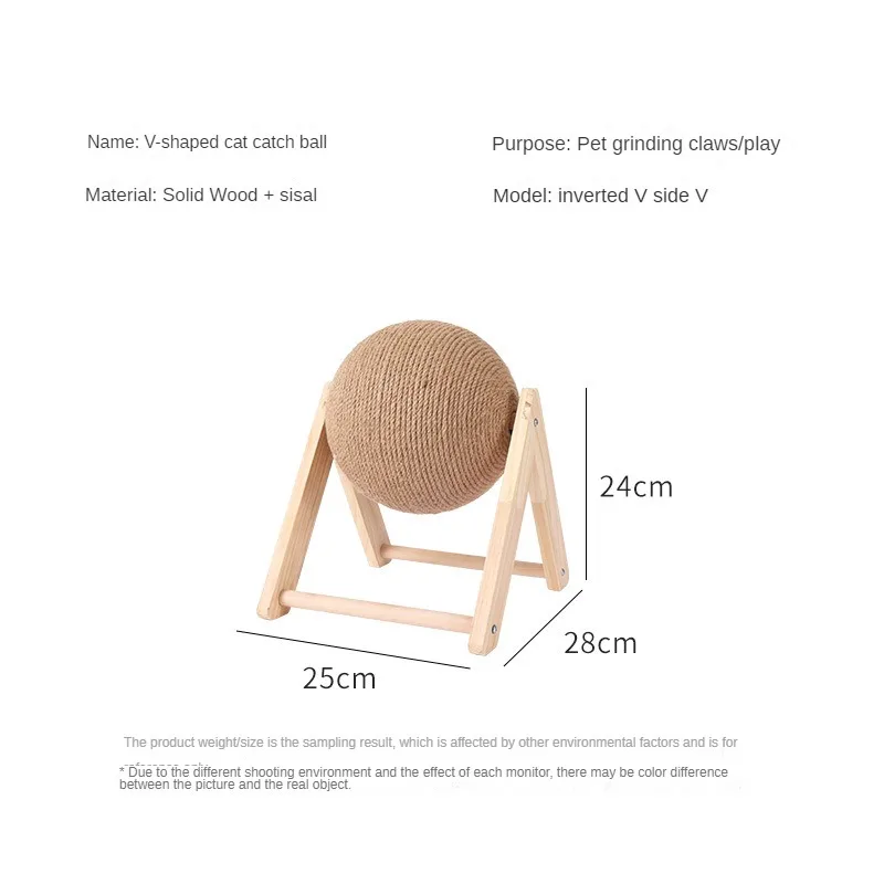 Wooden Cat Scratch Ball Milling Claws Sword Hemp Rope Cat Scratch Board Climbing Frame Toy Durable Cat Scratch Pole Pet Supplies Hennep Touw Krabpaal - product feature