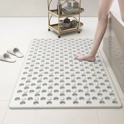 Plush Non - Slip Bath & Shower Mat with Drainage and Suction Grip - 16.93 x 29.53 inches (WHITE)