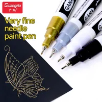 Guangna Paint Marker Pen DIY Reflective Paint Metallic Pen Permanent Gold SILVER Marker Touch Up,School Model Painting 1/2pcs 1