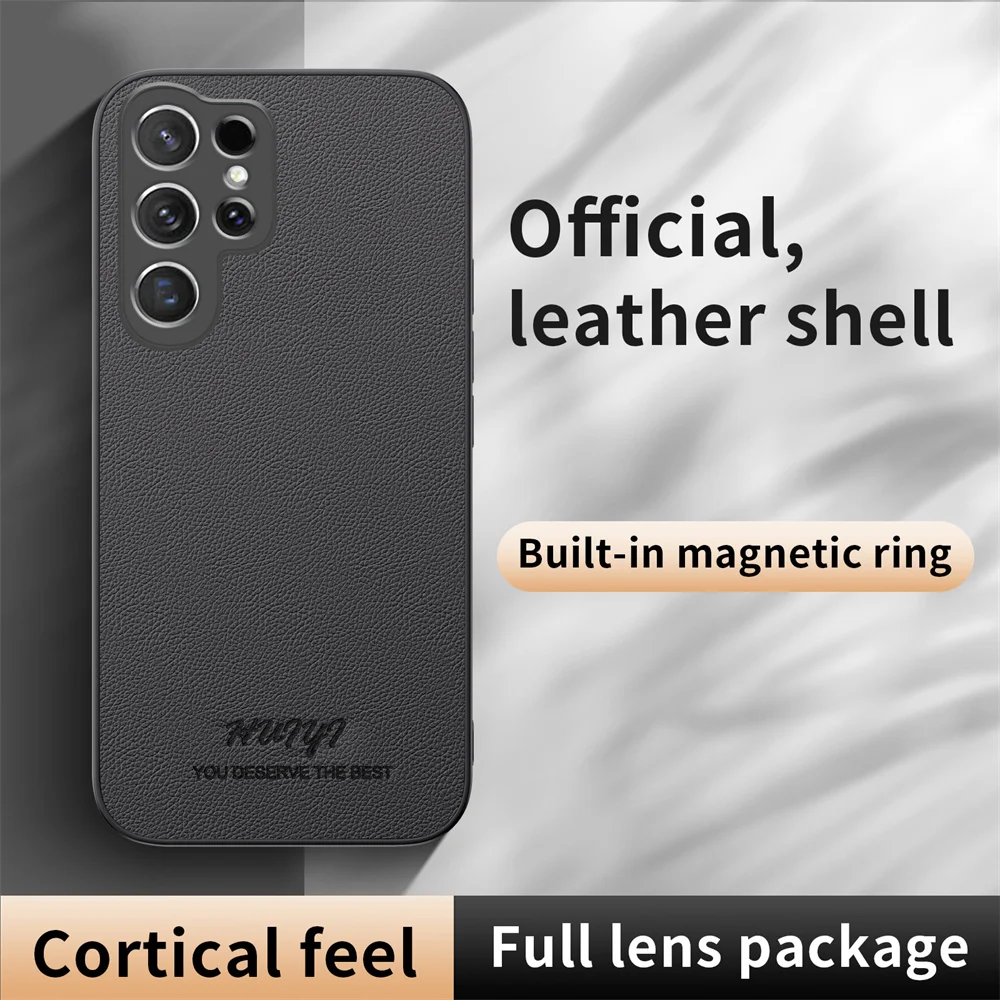 Premium Magnetic Leather Phone Case - Luxury Built-In Design
