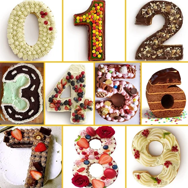 4-14in Letters Cake Decorating Tools Heat Resistant Numbers Fondant Cake  Dessert Baking Mold Confeitaria Birthday Cake Maker