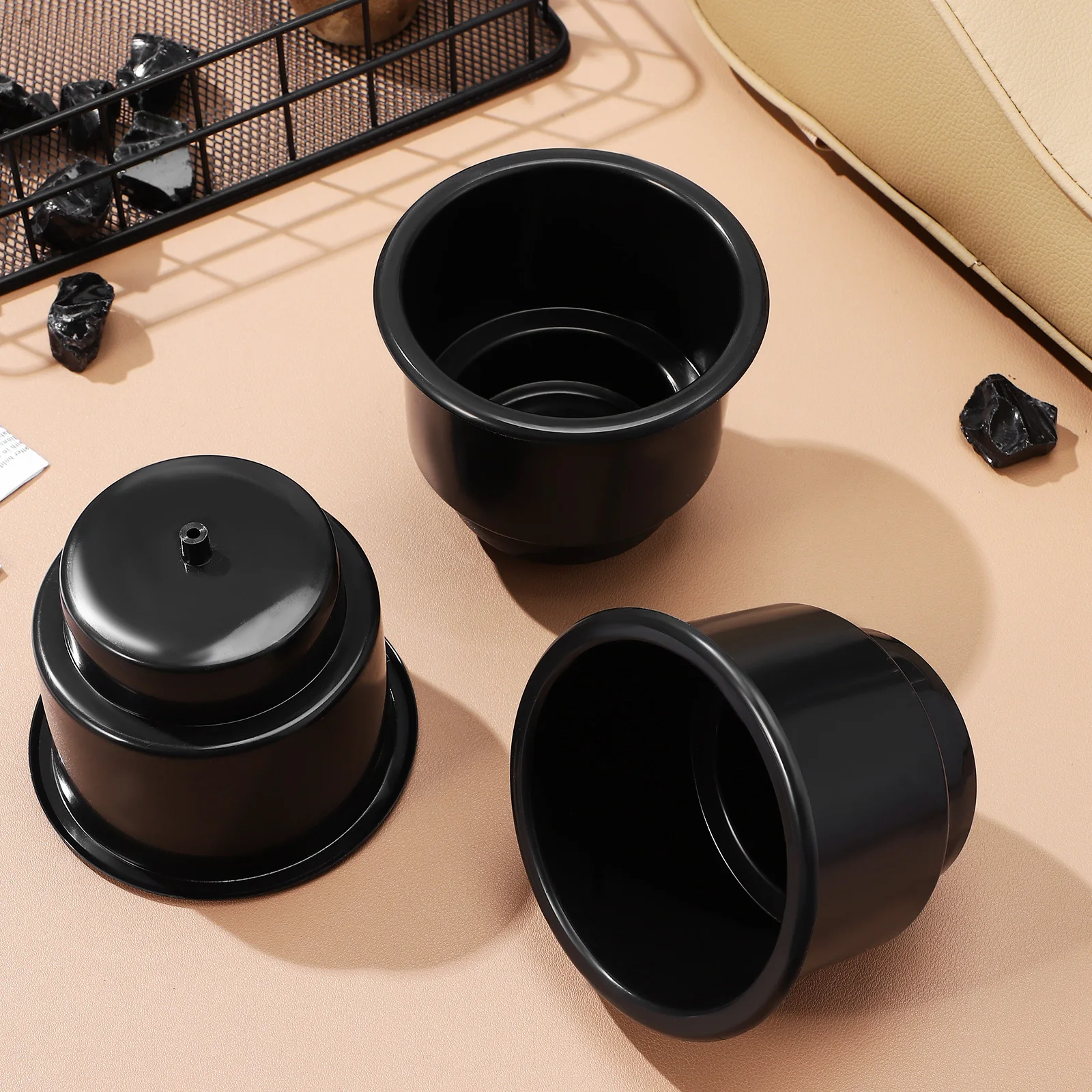 4개입 플라스틱 컵 홀더 삽입형 공간 절약형 견고한 PP 음료 홀더 자동차 소파..