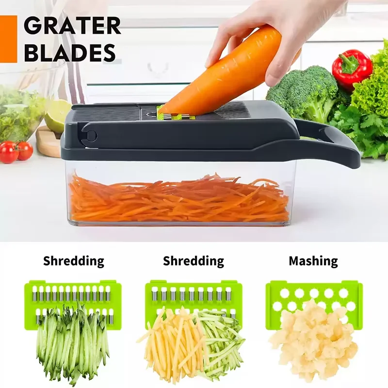 Vegetable Cutter Portable Multifunctional Slicer Potato Chopper Carrot Grater Reusable Fruit Veggie Cutting Tool