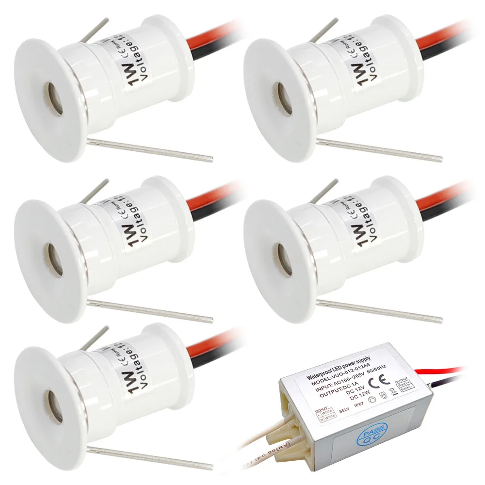 1W Mini LED Spotlight Recesseed Cabinet Lights Indoor Home Ceiling Lamp Led Stair Step Corridor Focos Spot Downlight with Driver