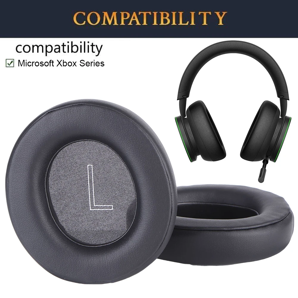 Replacement Earmuffs Memory Foam Headphone Earpads Protein Leather Headset Ear Cushions for Microsoft Xbox Series Headphones