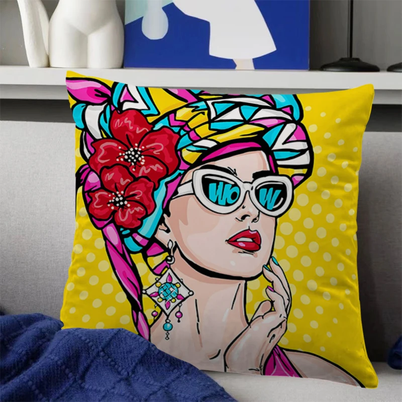 

Cushion Covers for Sofa Pop Art Pillows Anime Pillow Cover 40x40 Decorative Pillowcases Home Decor 45x45 Dakimakura for Seat Car