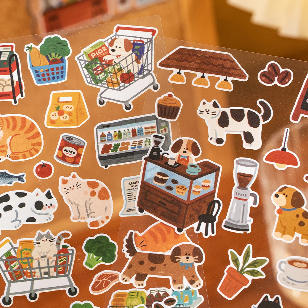 2sheets Small Daily Series Kawaii Cartoon Animal Die Cutting Stickers DIY Diary Scrapbook Aesthetics Stationery Stic