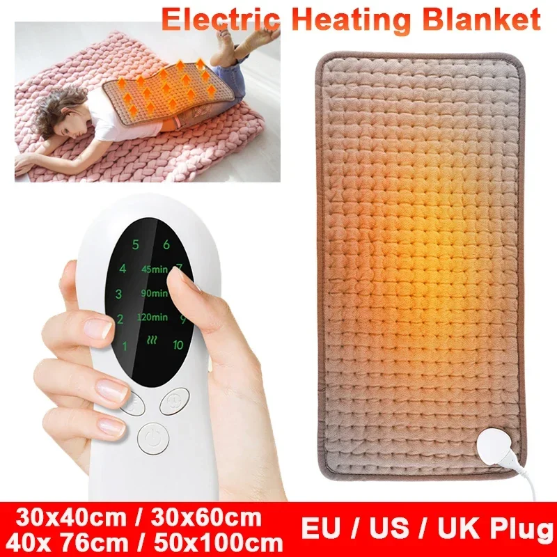 

50x100cm Electric Heating Blanket Foot Hand Abdomen Winter Warmer Washable Thermal Blankets Heated Pad Mat For Bed Sofa 40x76cm