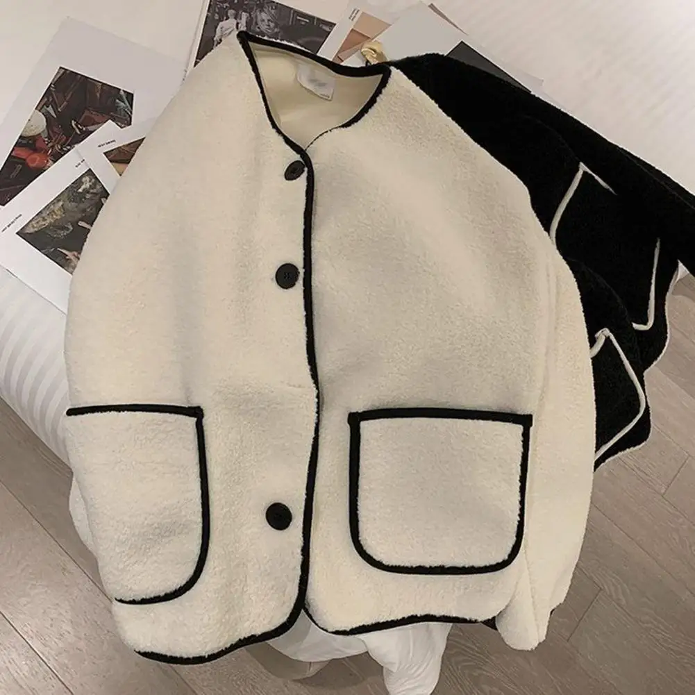 Women Loose Jacket Stylish Women's Round Neck Cardigan Coat Thick Warm Colorful Winter Jacket for Cold Resistance Women Color women s hoodie winter harajuku style loose round neck printed sweater cardigan long sleeved hoodie women s pullover jacket