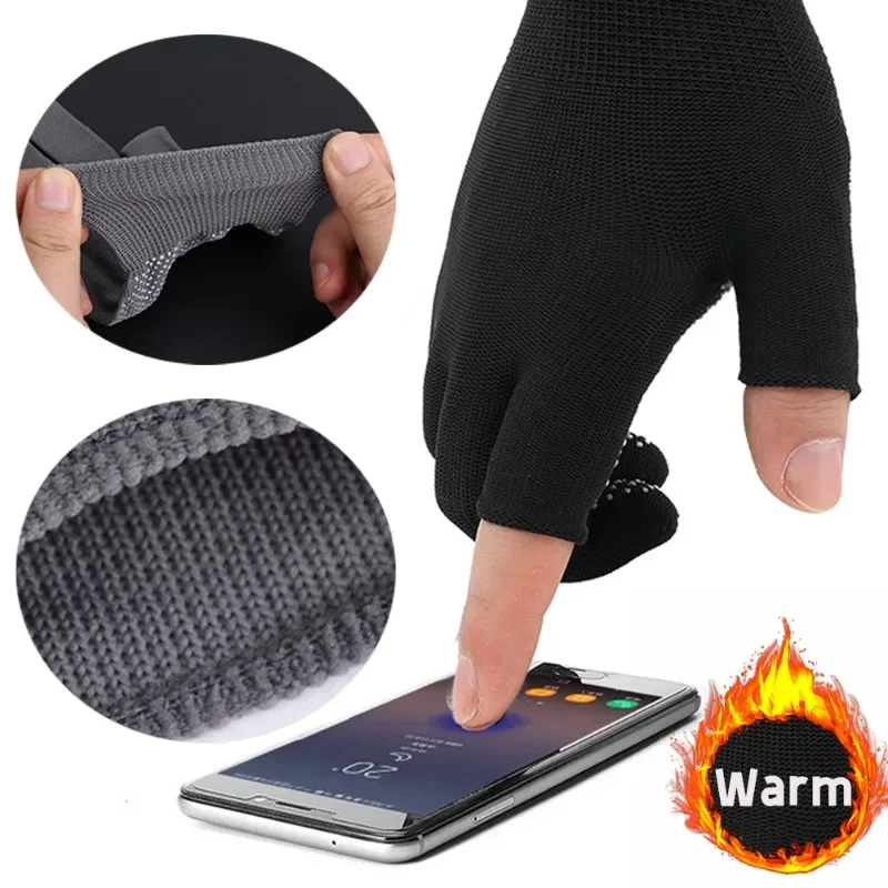 

Exposed Finger Gloves Autumn Winter Man Solid Color Light Comfortable Gloves Outdoor Sports Driving Fishing Gloves Fashion Gifts