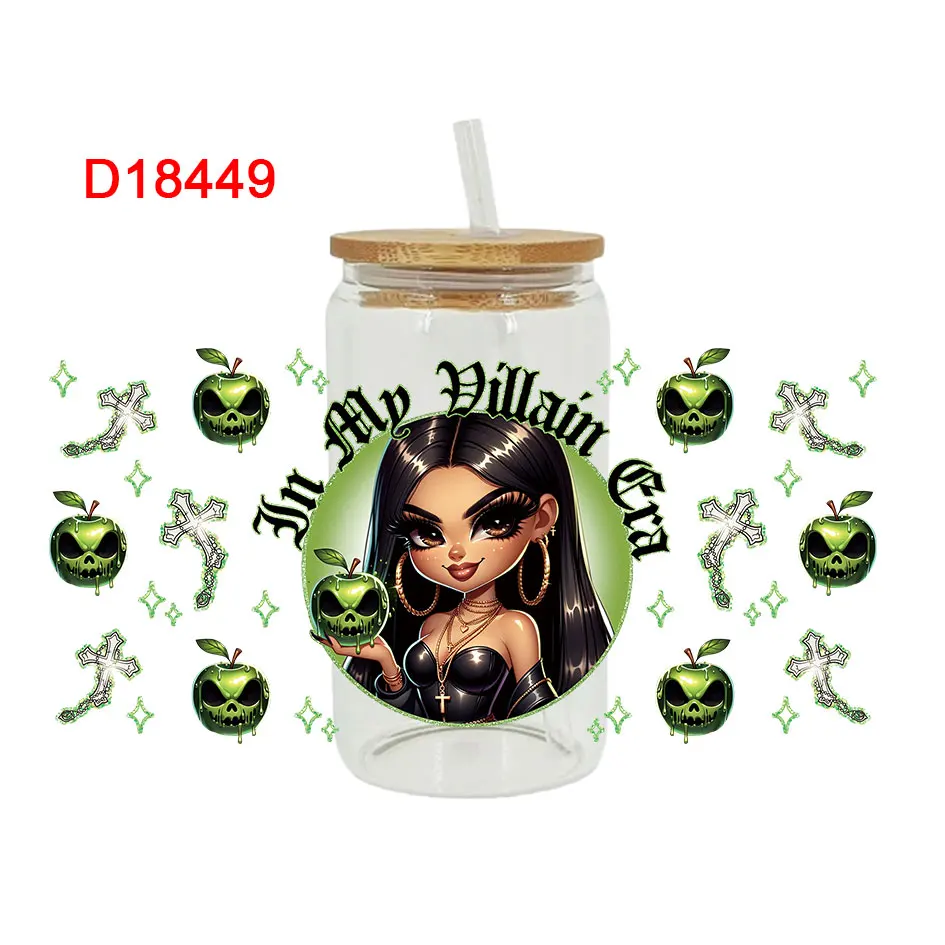 UV DTF Transfer Sticker Little Girl For The 16oz Libbey Glasses Wraps Bottles Cup Can DIY Waterproof Decals D18414