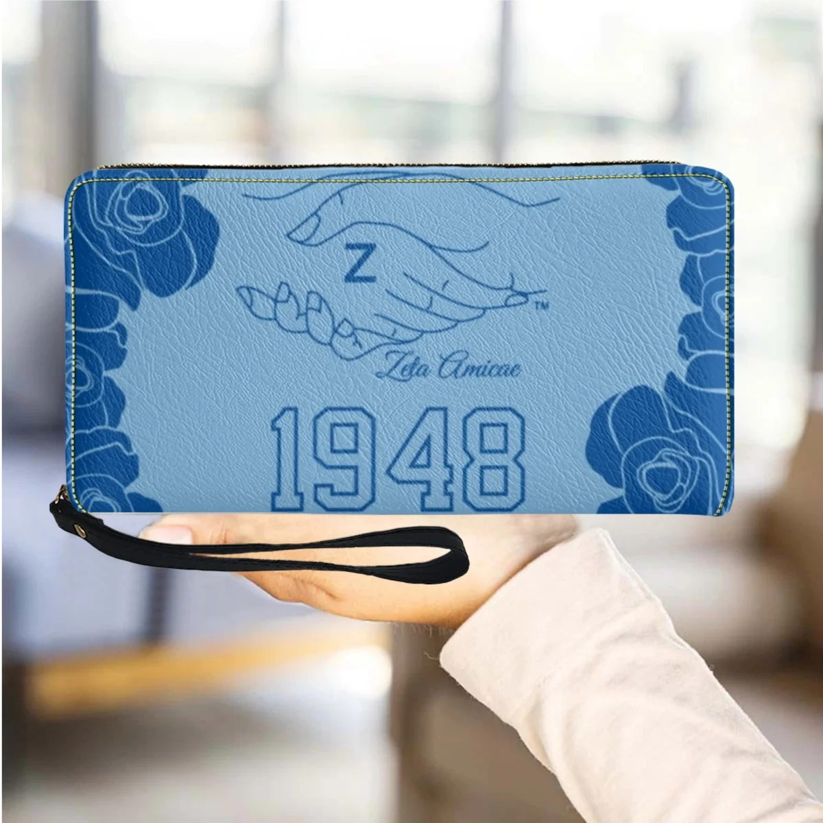 Friends of Zeta Luxury Designer Girls Party Clutch Zeta Amicae Print Travel Doka Clutch Versatile Wrist Strap Wallet Female 2023
