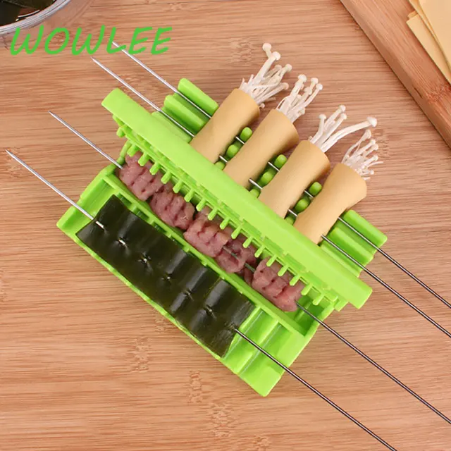 Barbecue Stringer Gyors Nyárs Kebab Készítő Doboz Gép Marhahús Zöldség Húr Grill Konyhai Kiegészítők