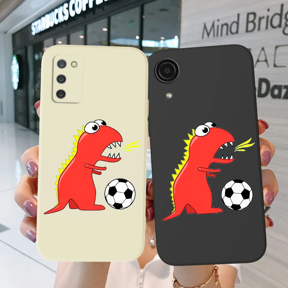Custodia Per Samsung Galaxy J2 Core J2 J4 J6 J8 2018 Plus + Cover Per Telefono Soft Silicon Dinosaur Football