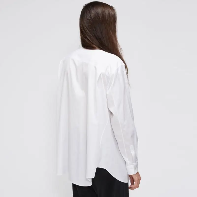 S-6XL New Men Women's Clothing Yamamoto Yoji style Catwalk Model Asymmetric Deconstruction Shirt Lovers Plus Size Costumes