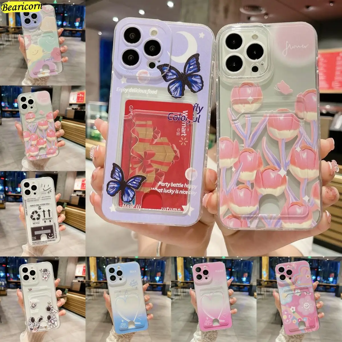 Custodia Per Telefono Con Slot Per Schede Portafoglio Fiori Per Samsung Galaxy A71 A72 A73 F23 F13 F41 F42 M13 M23 M30 M21 M31S M32 M33 M52 M53 5G Cov