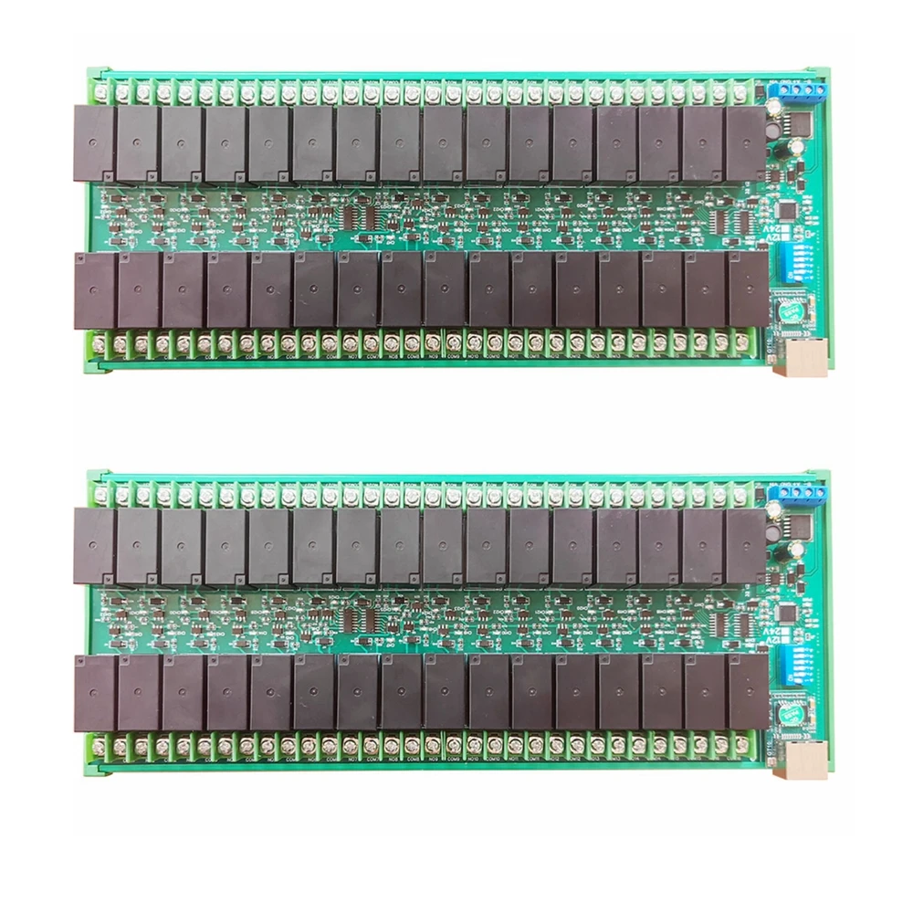 

2PCS 32Ch 20A High Current Ethernet/RS485 Relay Module RJ45 LAN WAN Network Port TCP/IP Modbus Slave 12V 24V PLC IO Board