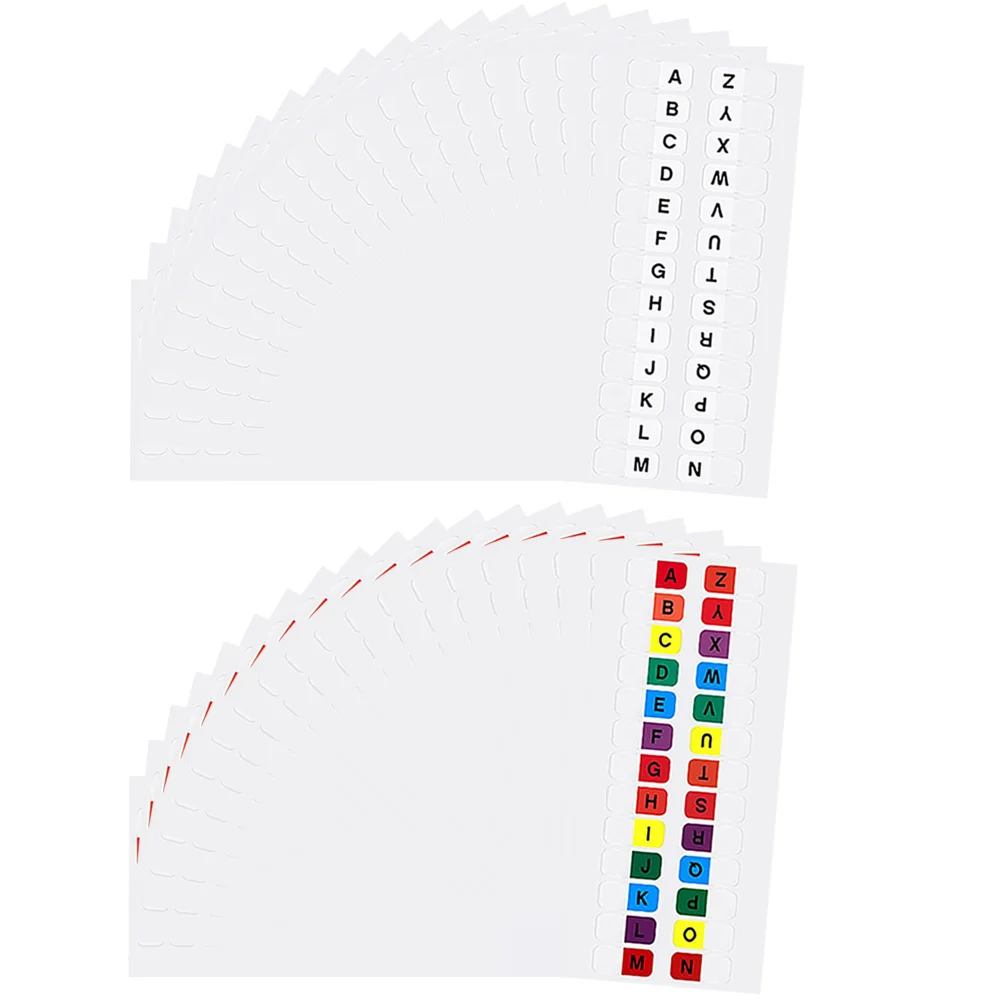 

of Colored Book Stickers Small Sticky Tabs Notepad Page Markers Alphabet File Guides Tabs