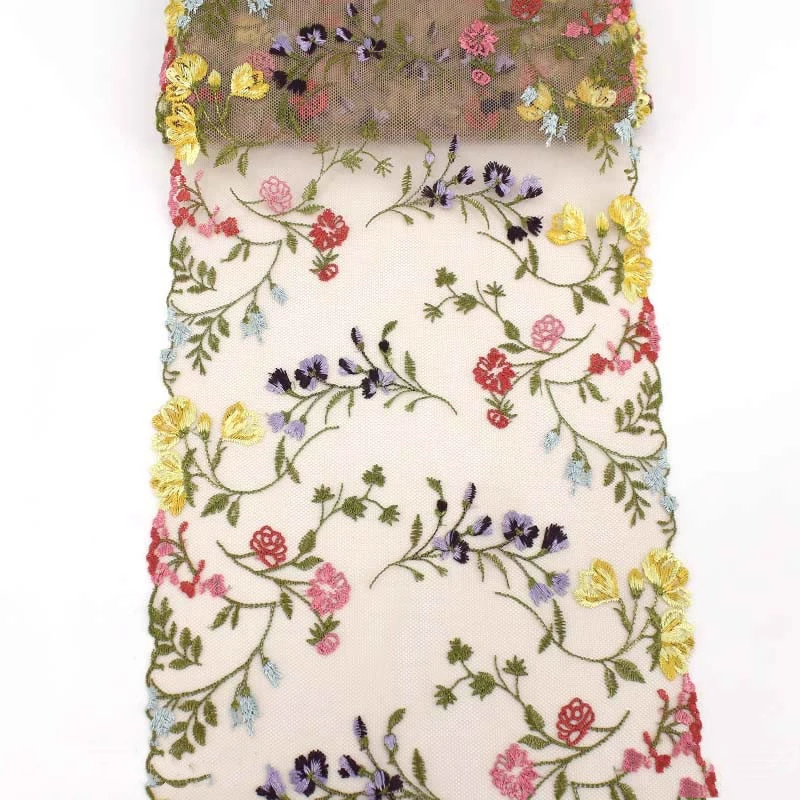 

20 ярдов, Высококачественная кружевная отделка, ткань с вышивкой, сетчатая лента, тюль, гипюр, кружево, шитье, сделай сам, кукла, диван, скатерть, бюстгальтер, ткань