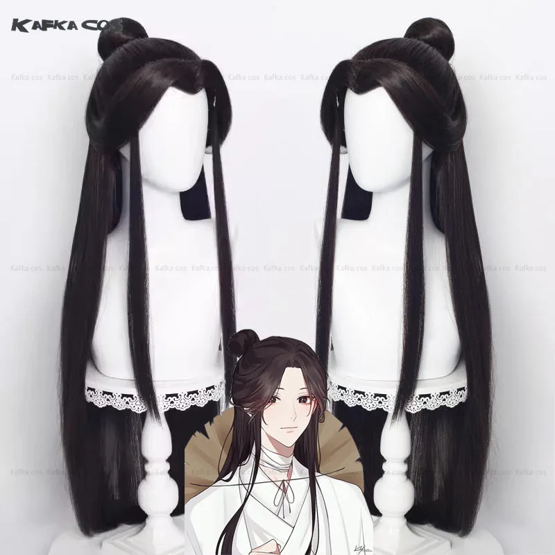 

Tian Guan Ci Fu Xie Lian Cosplay Wig Anime Heaven Official's Blessing 80cm Long Black Hair Heat Resistant Synthetic Wig Hat Prop