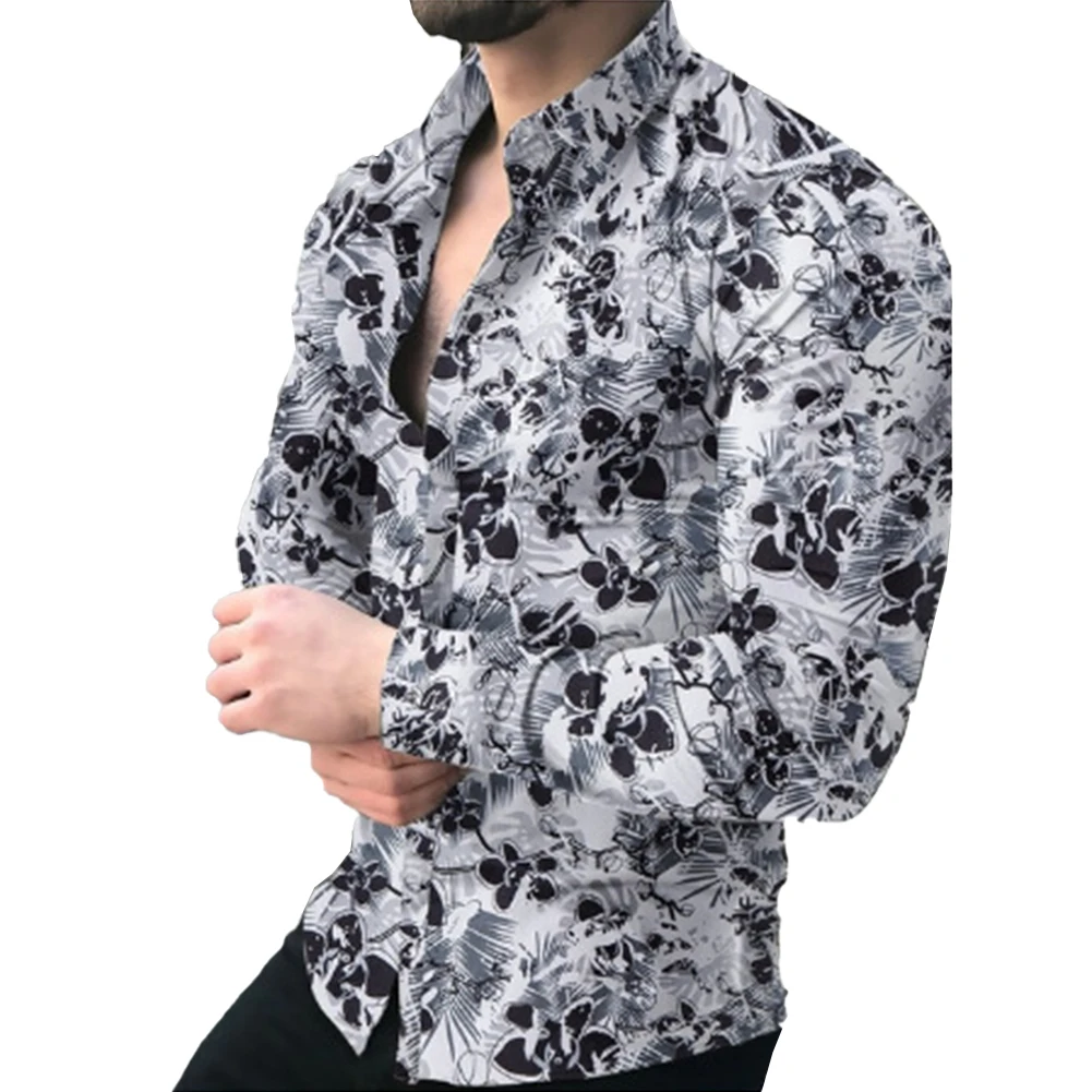 

Мужская рубашка для фитнеса с длинным рукавом и принтом в стиле барокко