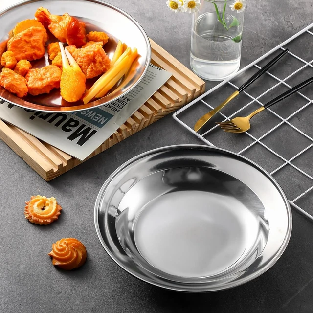 Platos De Acero Inoxidable Juego Vajilla Acero Inoxidable (8