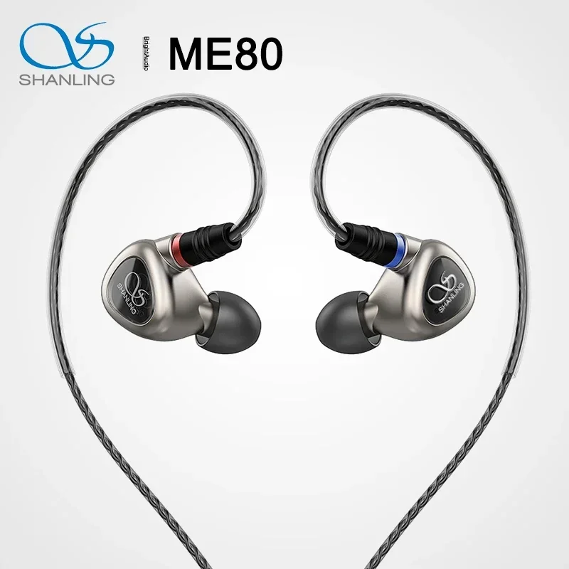 

Shanling ME80 Hi-Res 10mm Dual Dynamic Driver In-Ear Earphone IEM with MMCX Detachable Cable Headphones Aluminnium Alloy Shell