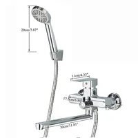 Chrome Alloy ติดผนังอ่างอาบน้ําก๊อกน้ําฝักบัวหมุนยาวก๊อกน้ําอ่างอาบน้ําก๊อกน้ําในครัวเรือนอ่างอาบน้ําชุดฝักบัว ﻿ ﻿ 6